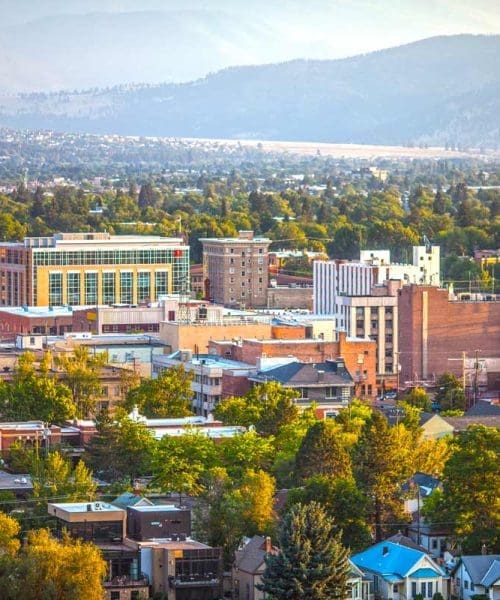 Aerial view of Missoula, Montana, where Digital Parameters Web Agency offers web design, SEO, and digital marketing services.